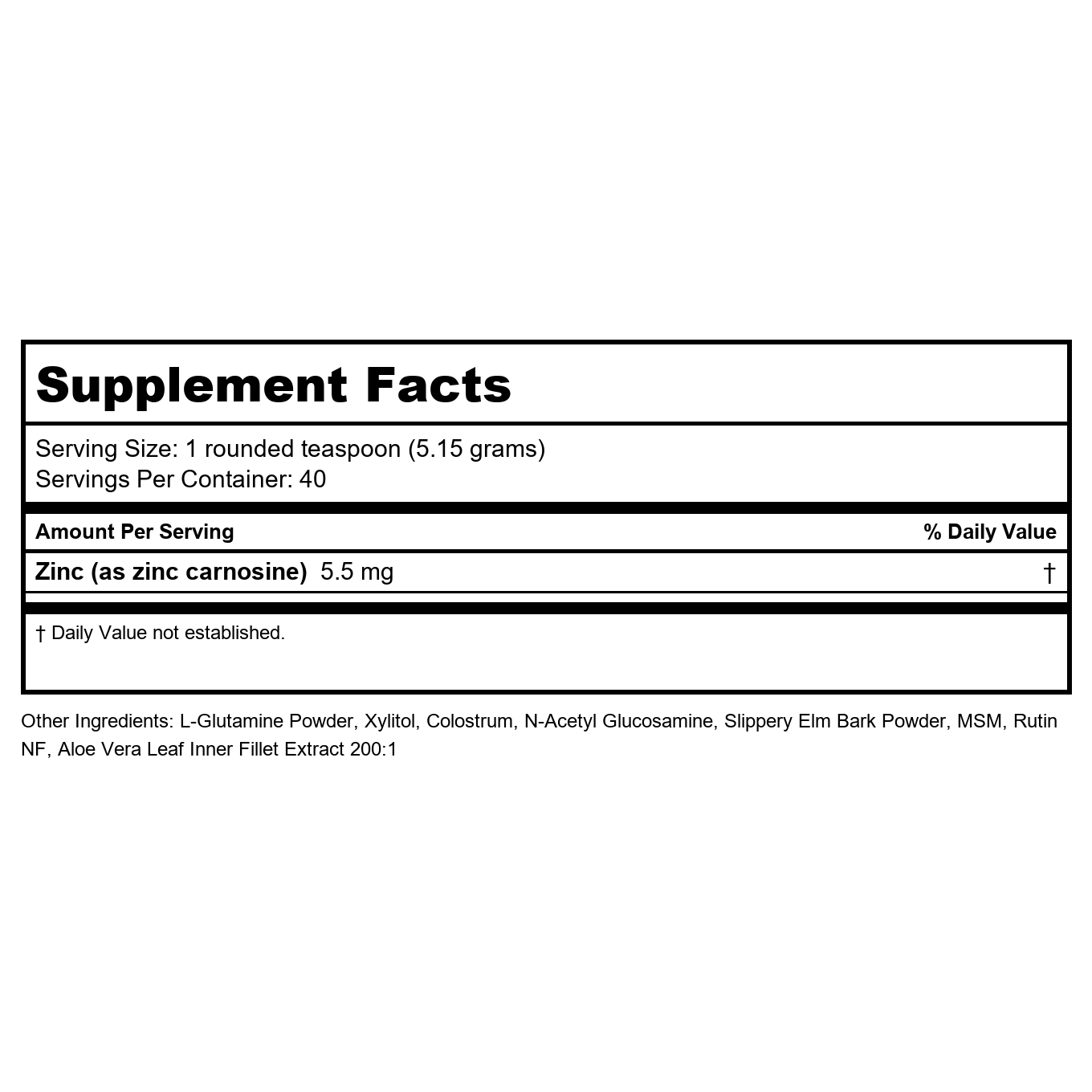 Vital Nutrients GI Repair Powder 168 or 208 Grams