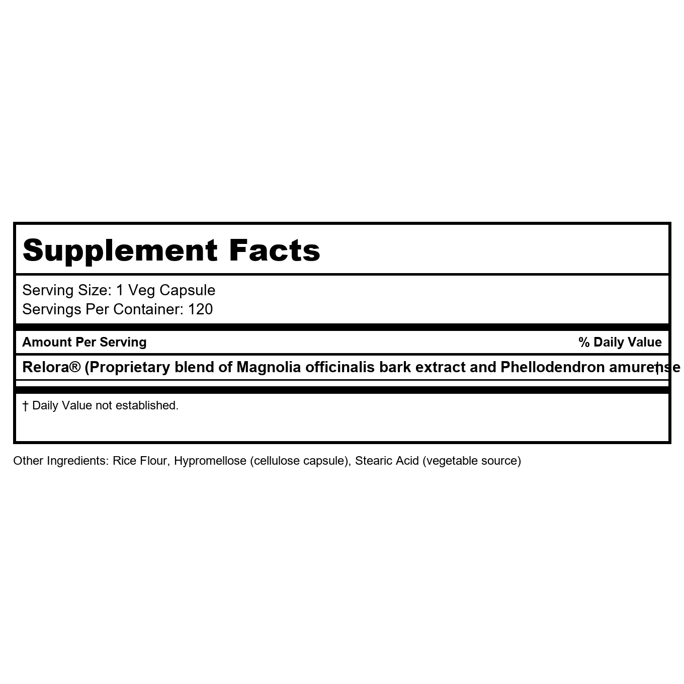 Now Foods Relora 300 mg 120 Vcaps - 3343