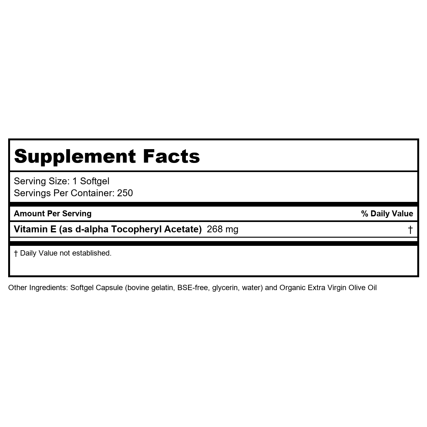 Now Foods Vitamin E-400 D-Alpha Tocopheryl 250 Softgels - 0839