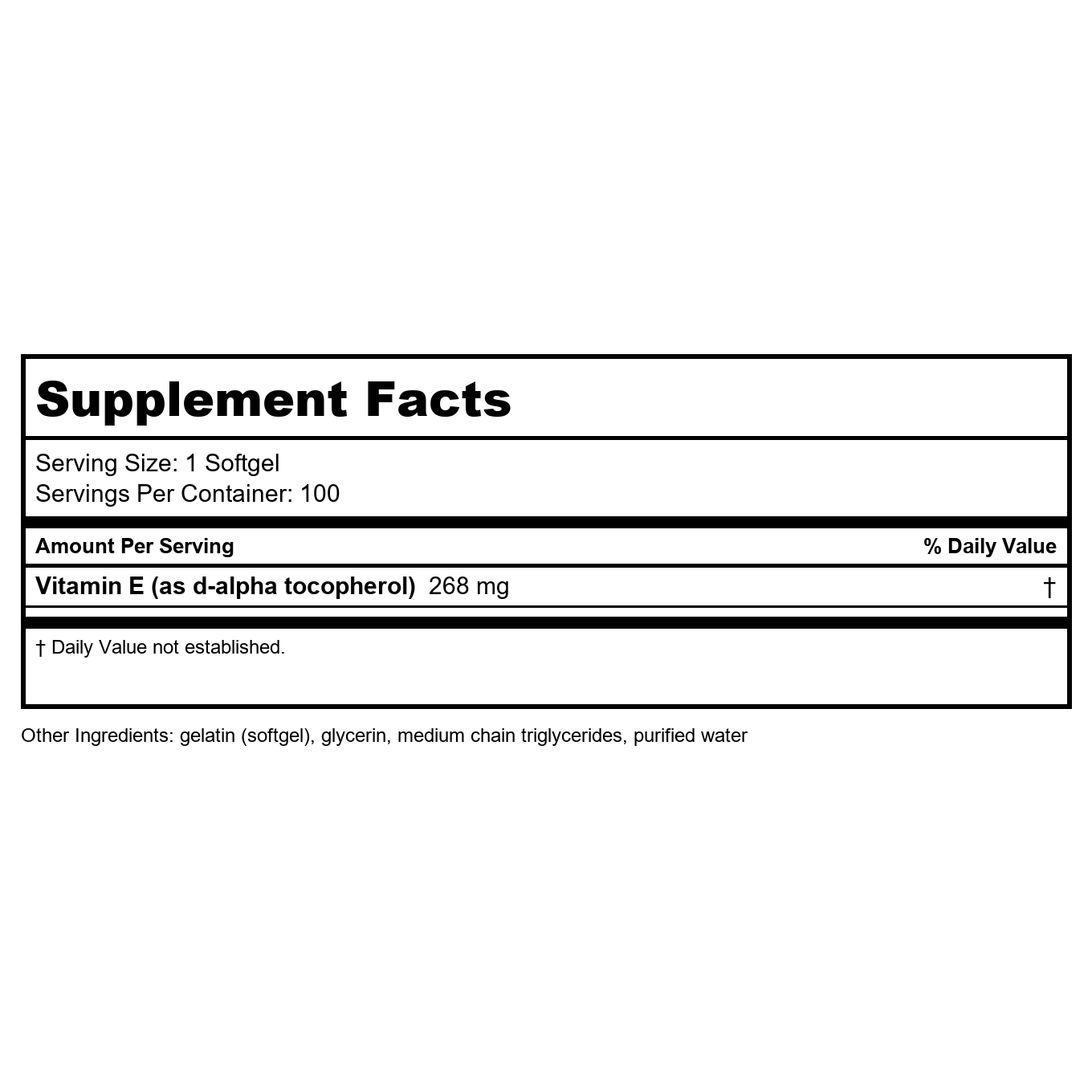 Nature's Way Vitamin E D-Alpha Tocopherol 100 SG