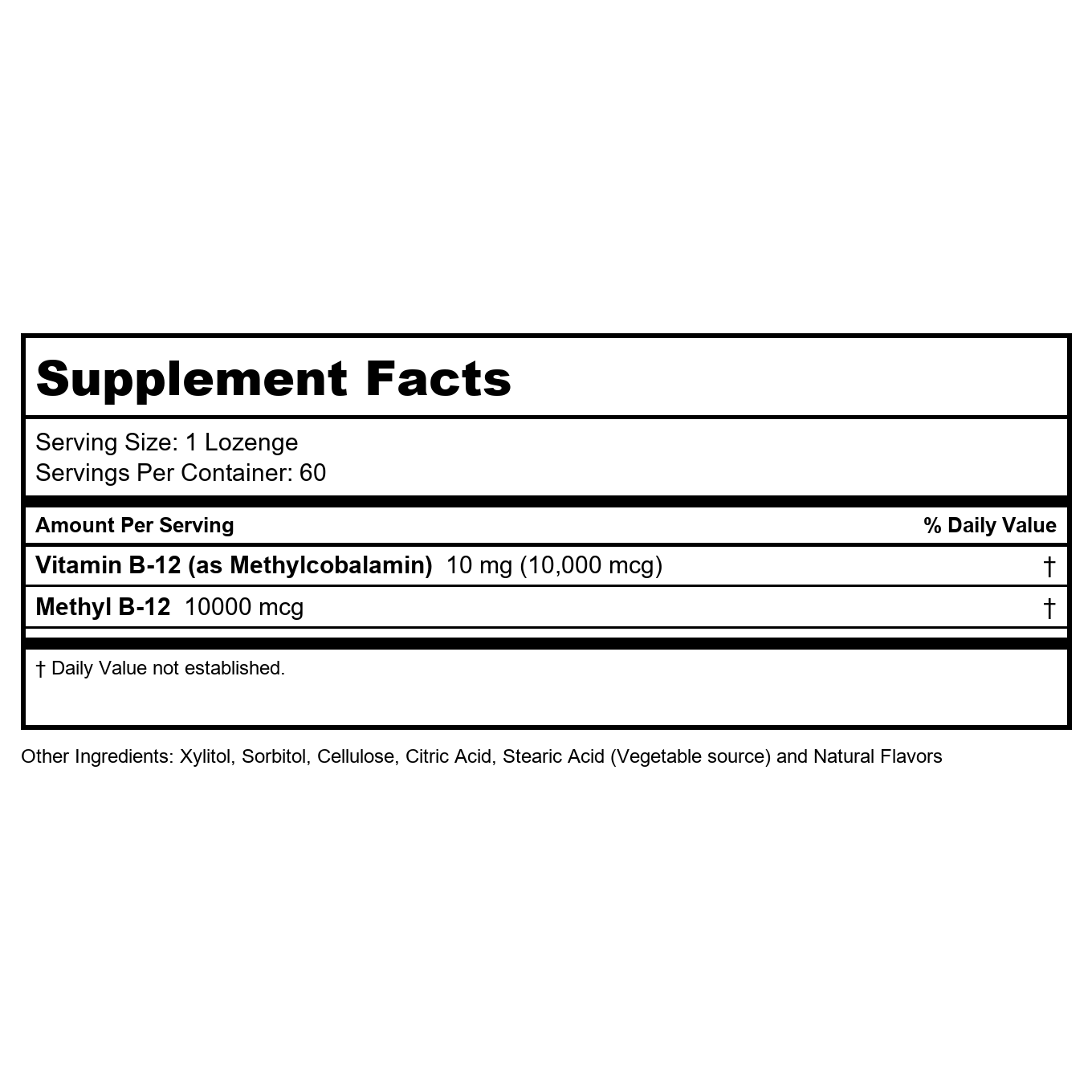Now Foods Methyl B-12 10,000 mcg 60 Lozenges - 0501