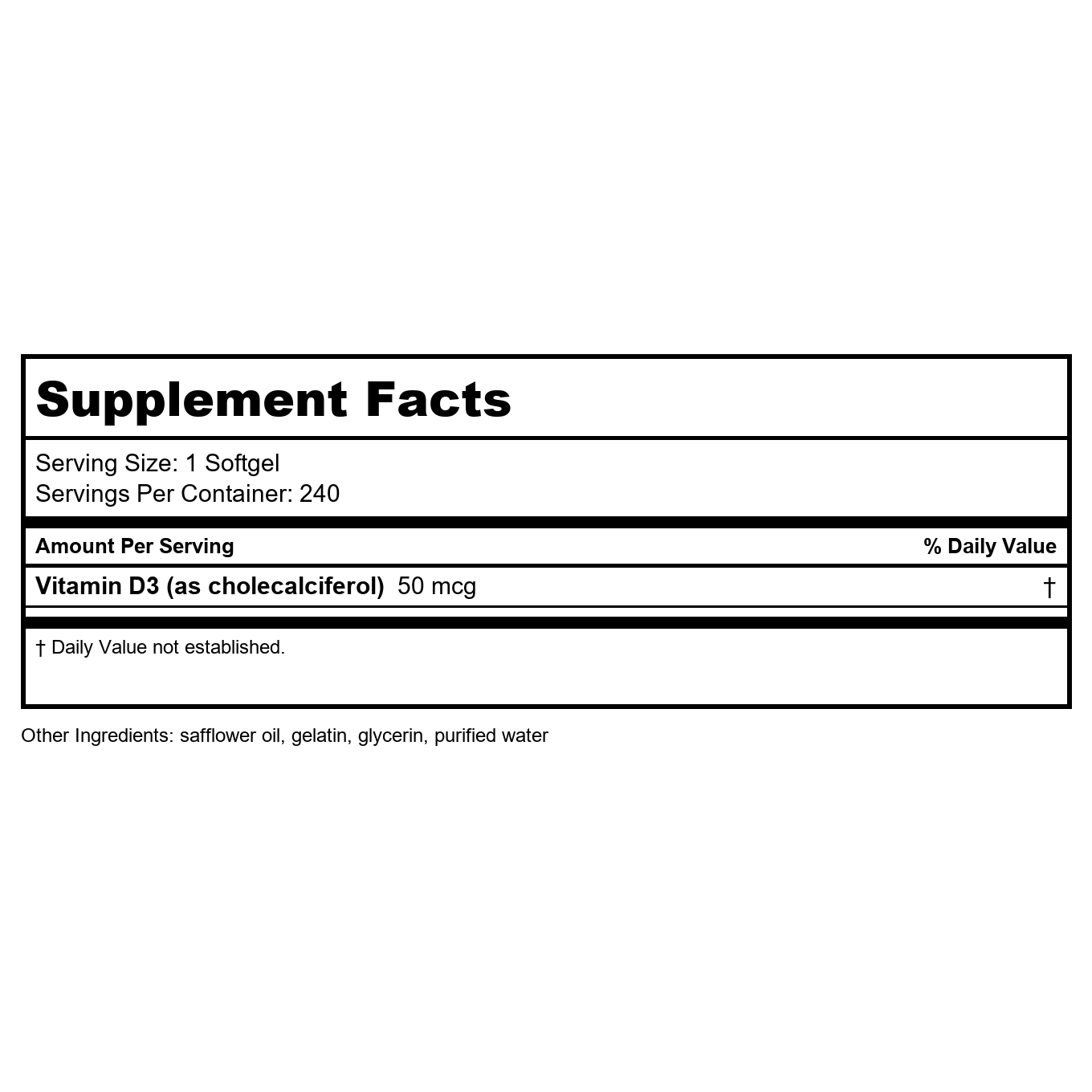 Nature's Way Vitamin D3 Extra Strength 240 Softgels