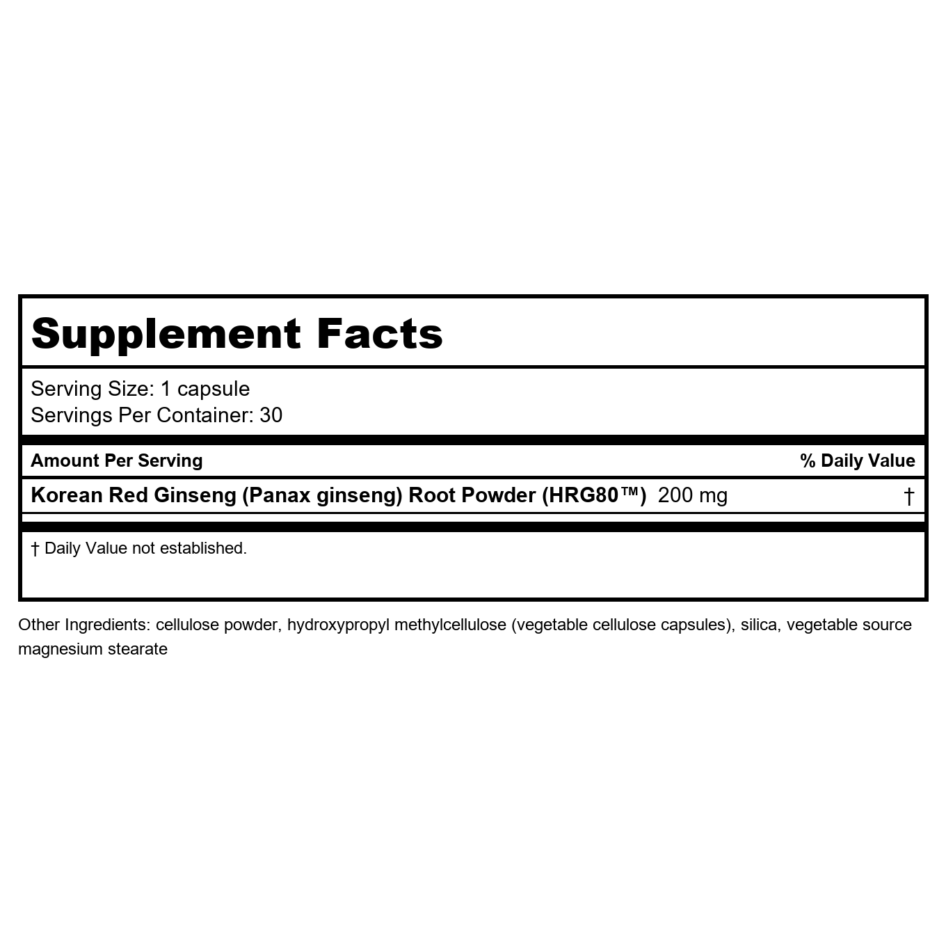 EuroMedica Red Ginseng Energy 30 Capsules