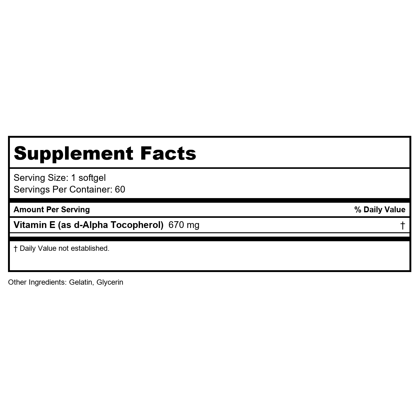 Solaray Vitamin E d-Alpha Tocopherol 60 Softgels