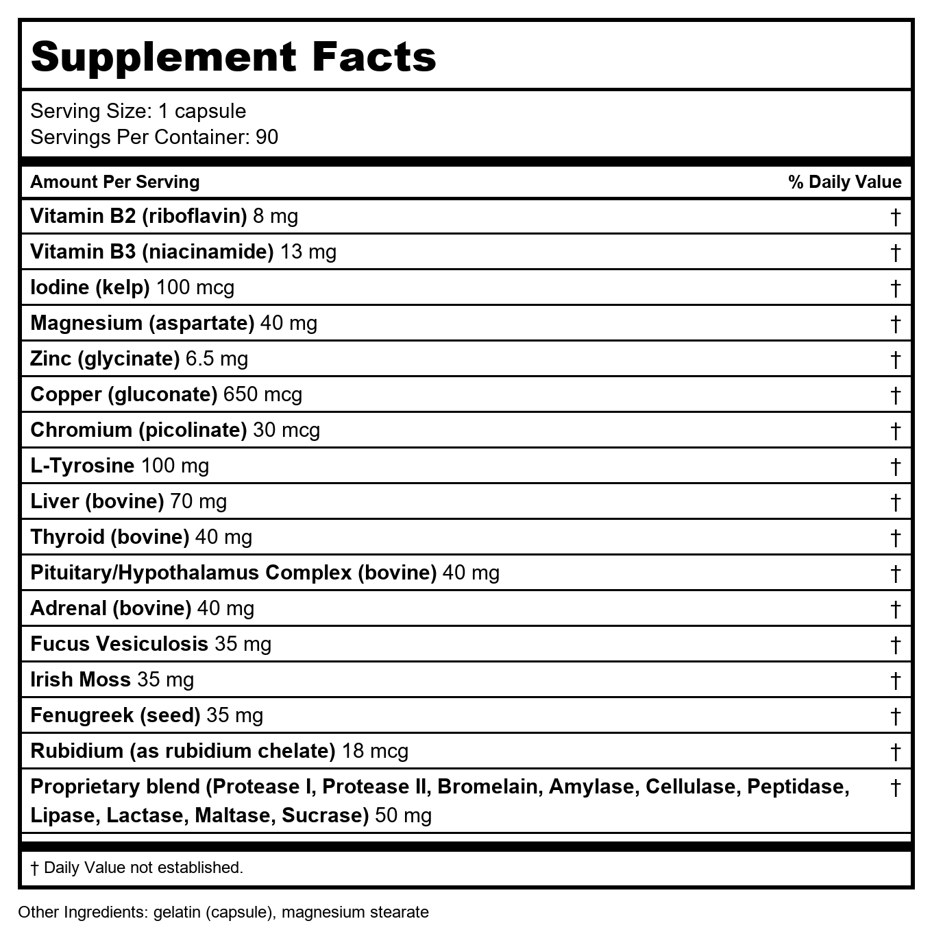 Apex Energetics Thyro-Zyme 90 Capsules - Z14