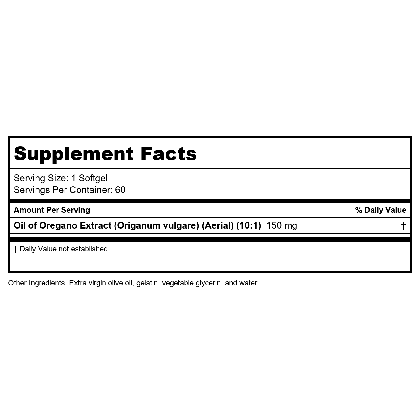 Lifetime Oil of Oregano Extract 60 Softgels