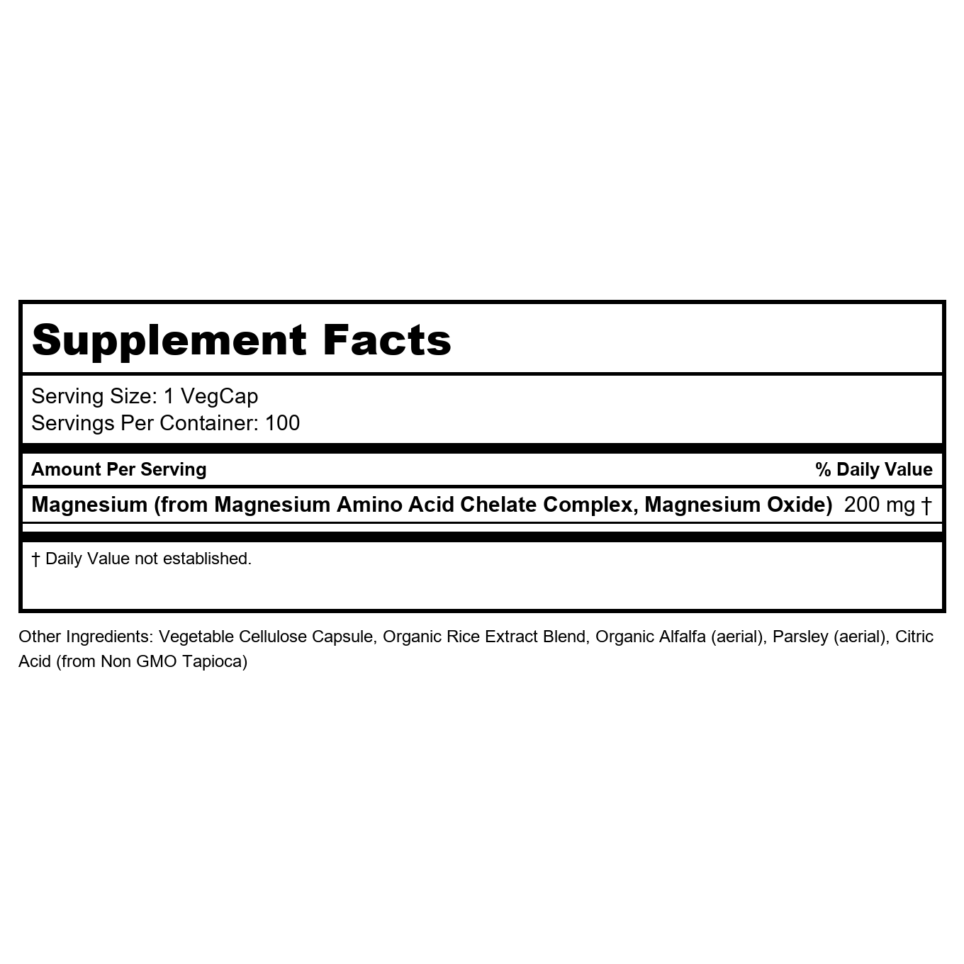 Solaray Magnesium Chelated 100 Tablets