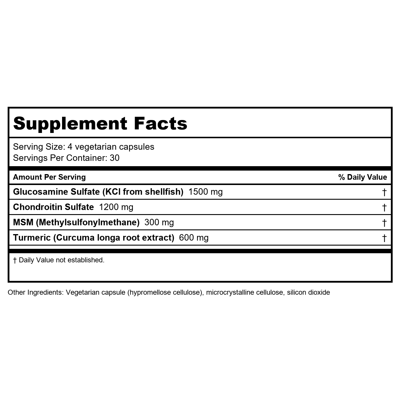 Thompson Glucosamine Chondroitin w/MSM & Turmeric 120 Vcaps