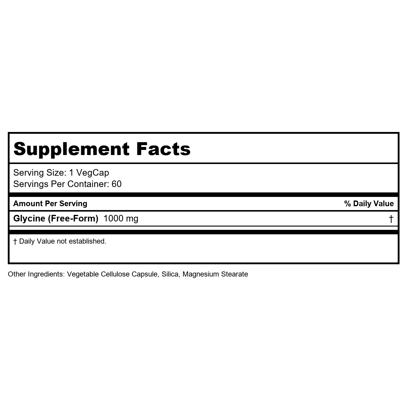 Solaray Glycine Free Form 1,000 mg 60 Vcaps - 2 Pack