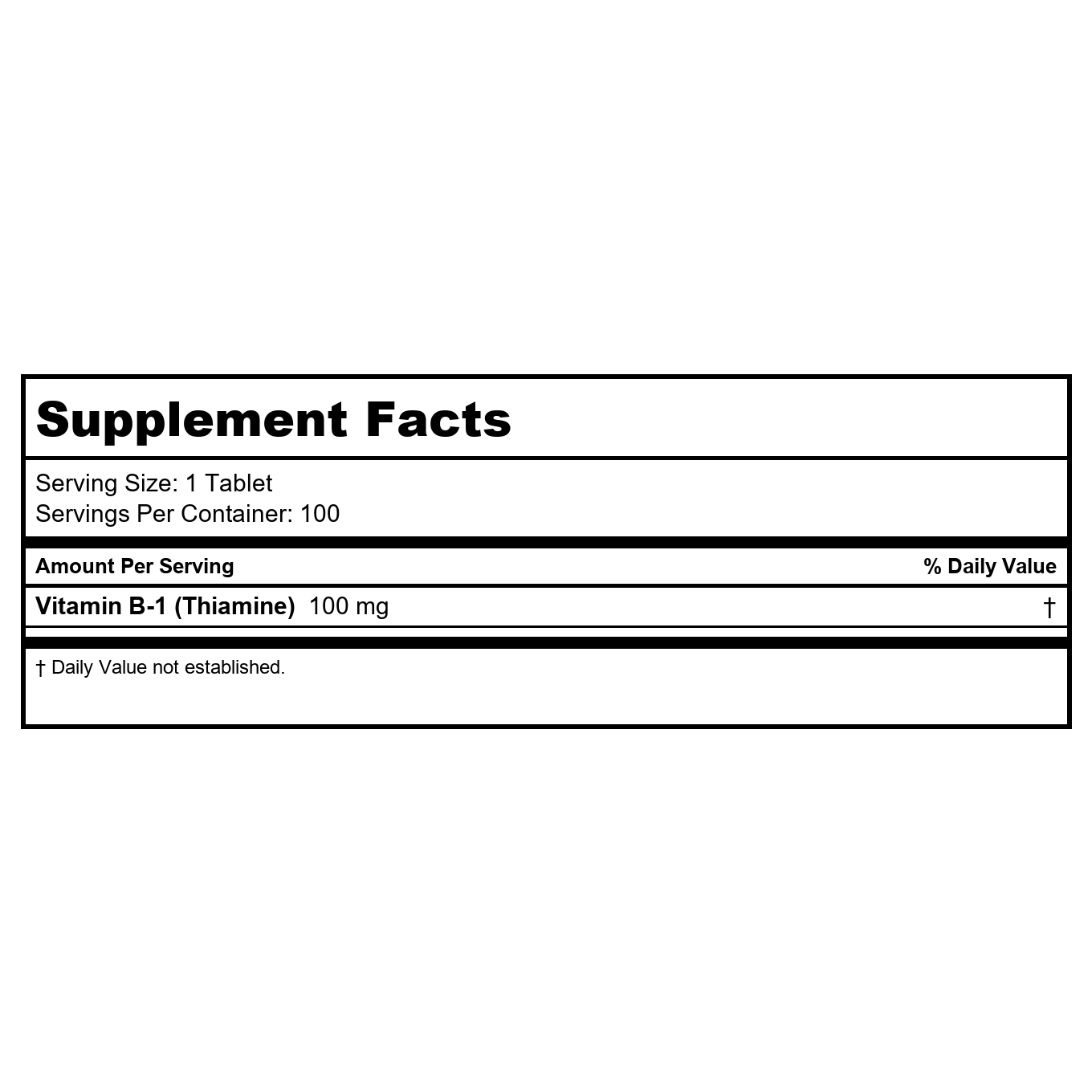 Now Foods Vitamin B-1 100 mg 100 Tablets - 0446 - 2 Pack