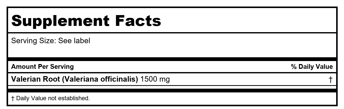 Nature's Answer - Full Spectrum Valerian Root - 180 Vegetarian Capsules