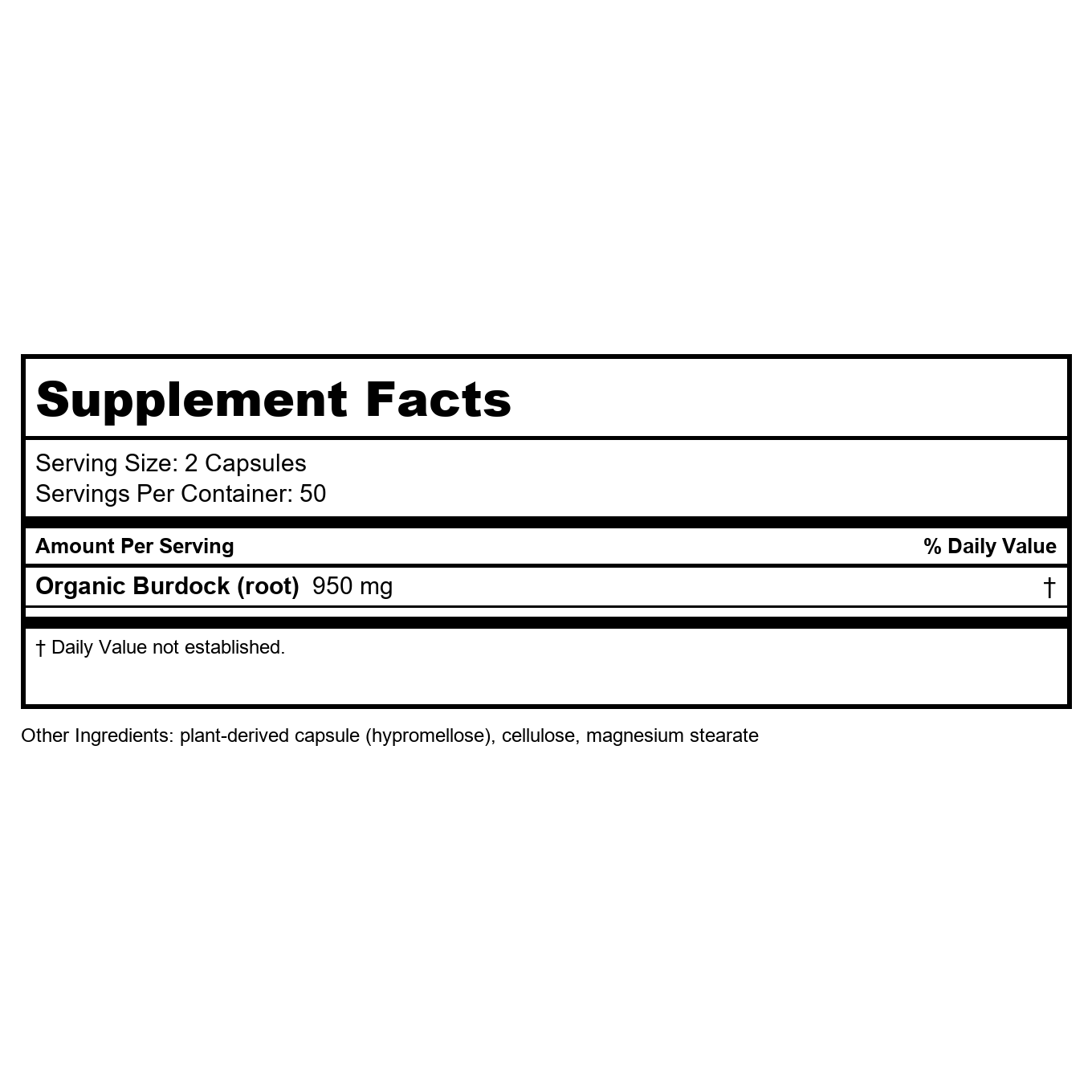 Nature's Way Burdock Root 100 cap
