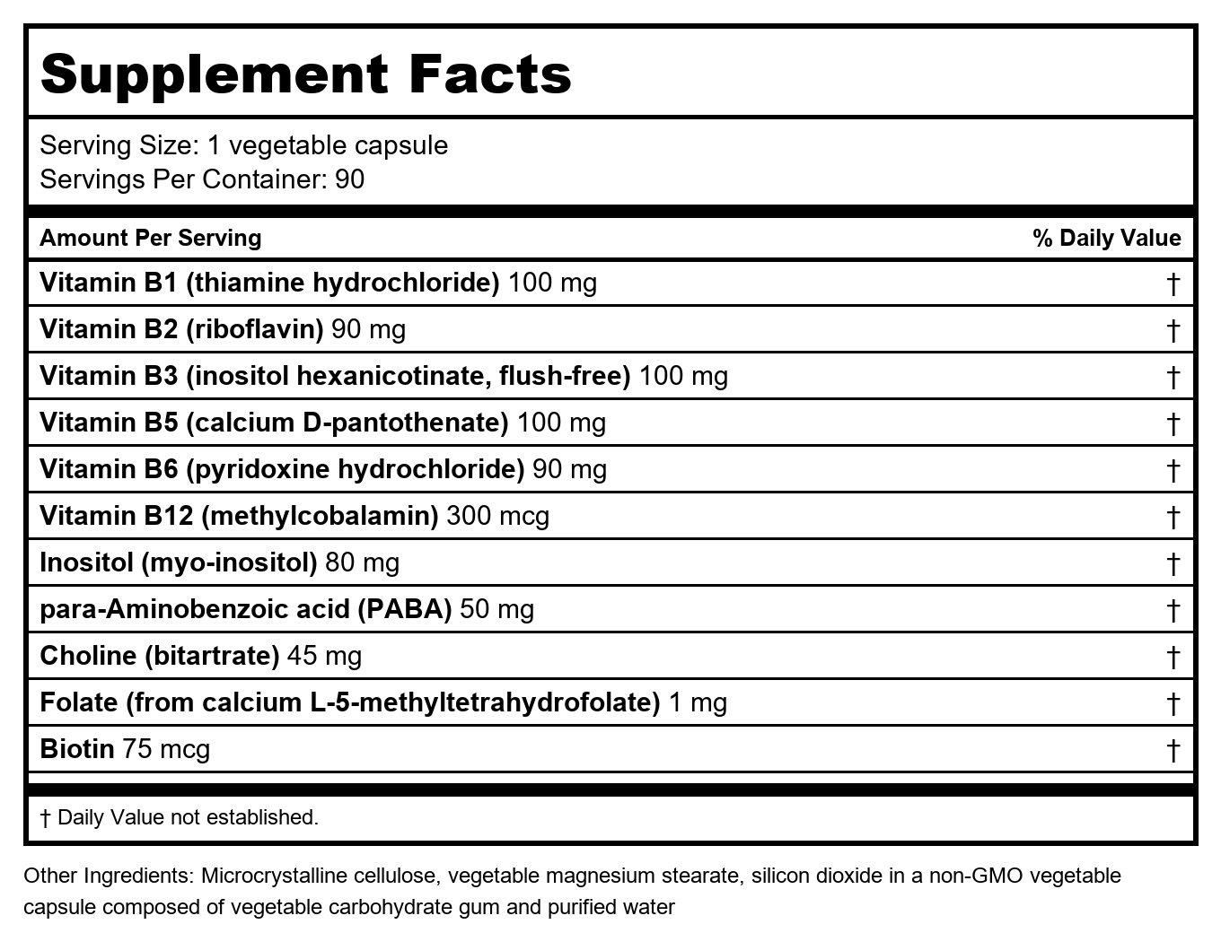 New Roots Herbal Ultra B Complex 100 mg 90 Capsules