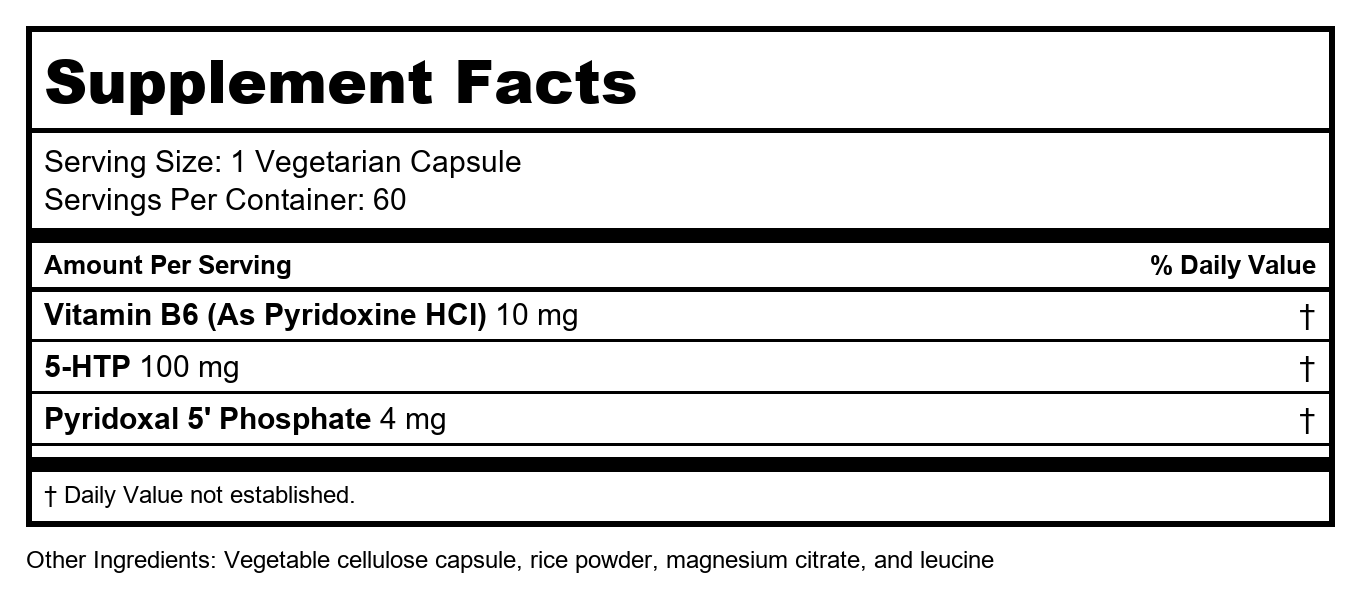 Vital Nutrients 5-HTP 100mg 60 Vcaps