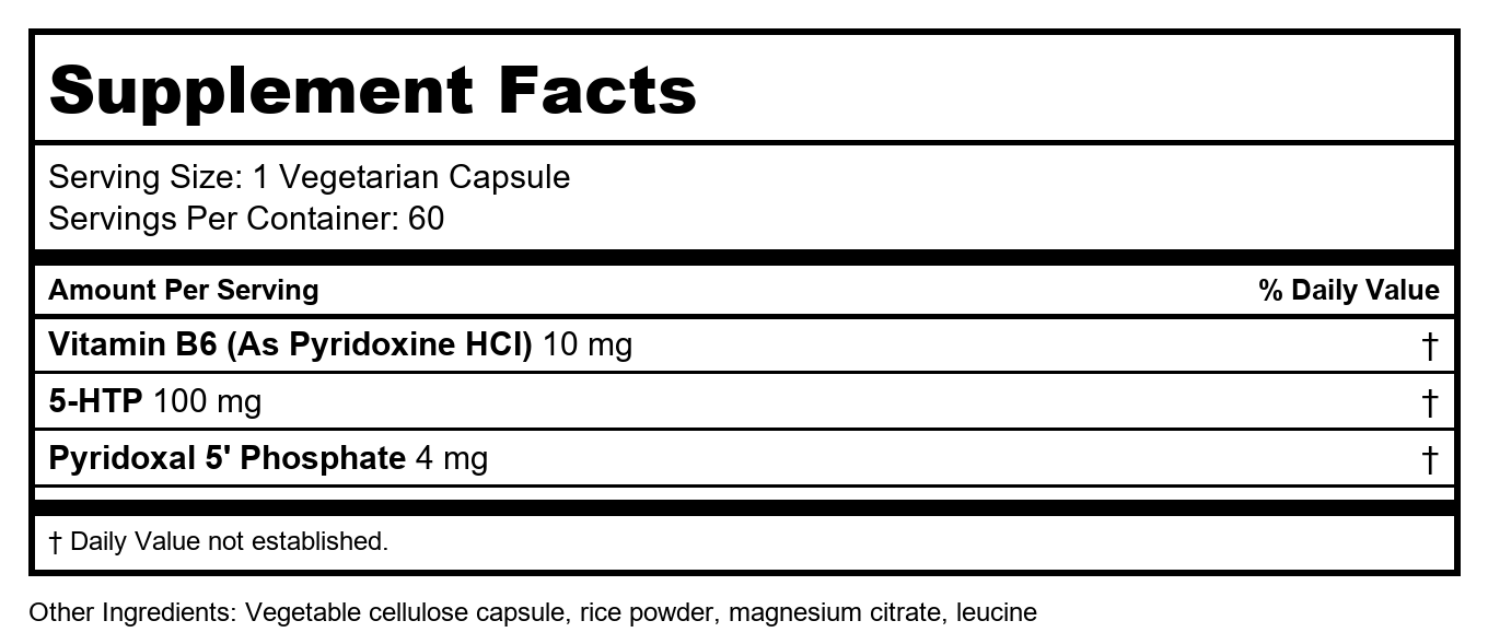 Vital Nutrients 5-HTP 100mg 60 Vcaps