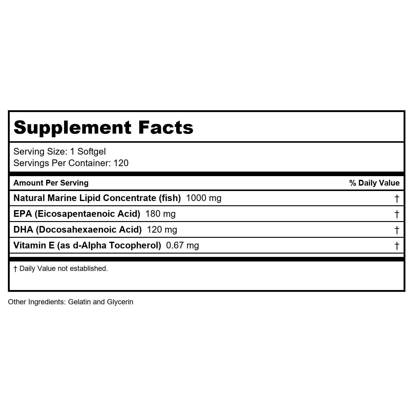 KAL Omega 3 180mg EPA, 120mg DHA (60 CT, 120 Serv)