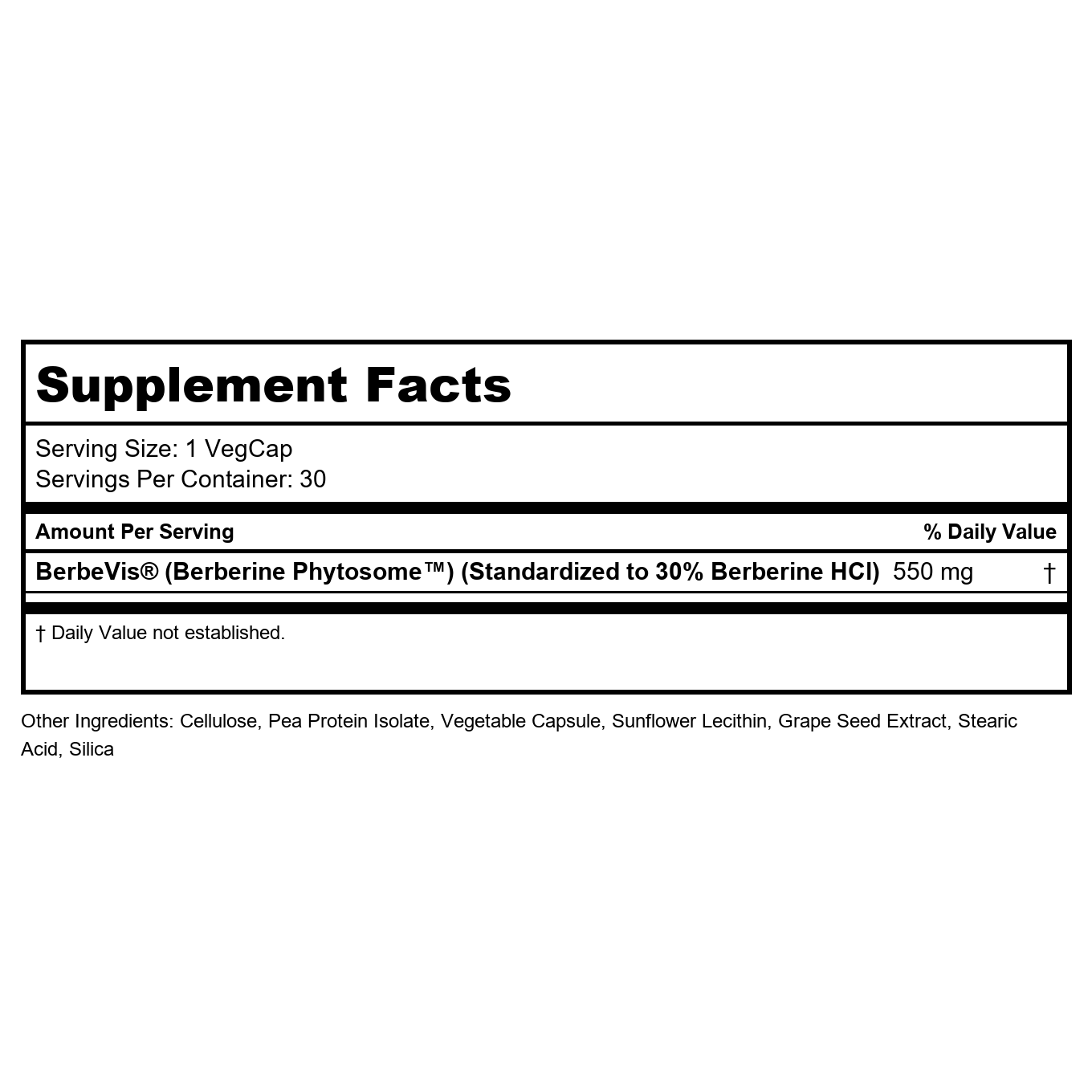 SOLARAY Berberine Phytosome - 30 Servings, 30 VegCaps