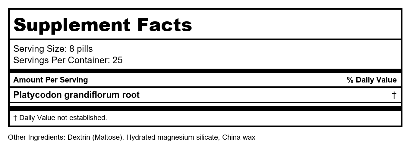 Jie Geng Wan, Platycodon Teapills, 200 ct, Plum Flower