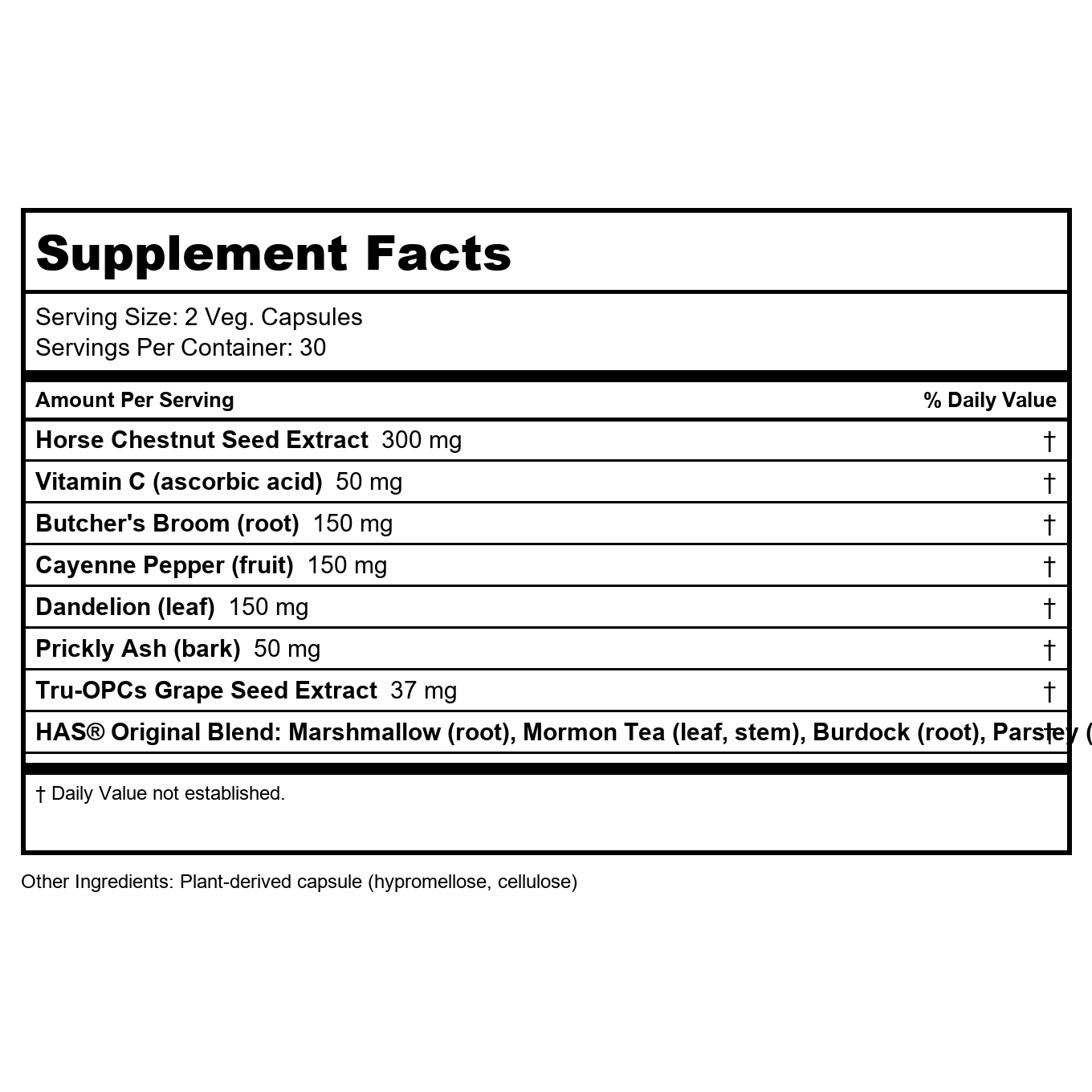 Nature's Way Leg Veins Support Blend; with 6-Herb Blend; Vegan; 60 Vegan Capsules (Pack of 3)