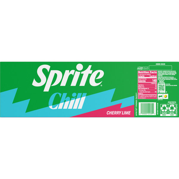 Sprite Chill Cherry Lime Natural Flavor Soda Soft Drink Cans