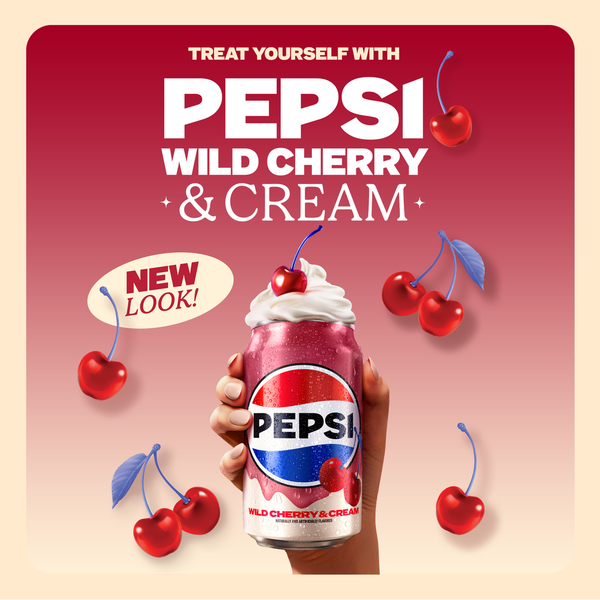 Pepsi Zero Sugar Soda Wild Cherry & Cream 12 Fl Oz, 12 Count