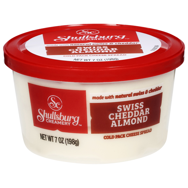 Shullsburg Creamery Cheese Spread, Swiss Cheddar Almond, Cold Pack