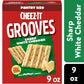 Cheez-It Grooves Sharp White Cheddar Crunchy Cheese Crackers, Snack Crackers, 9 oz