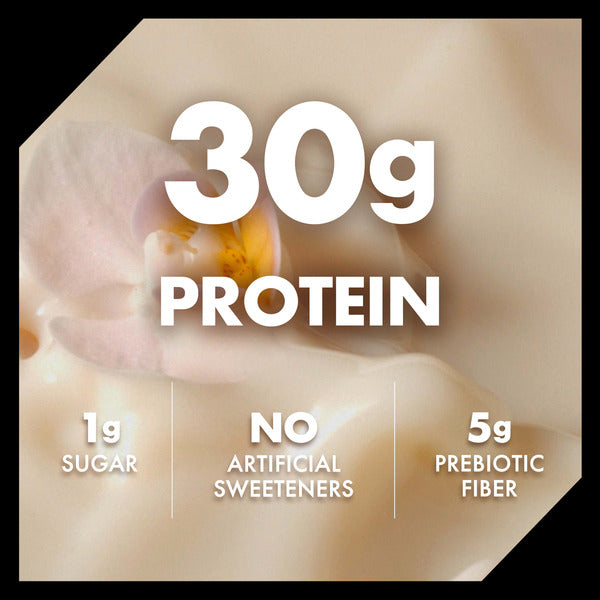 Oikos Protein Shake, Vanilla, 30g High Protein Drinks, Shelf Stable, Ready to Drink, 5g Prebiotic Fiber, 12 fl oz Bottle, 4 Count
