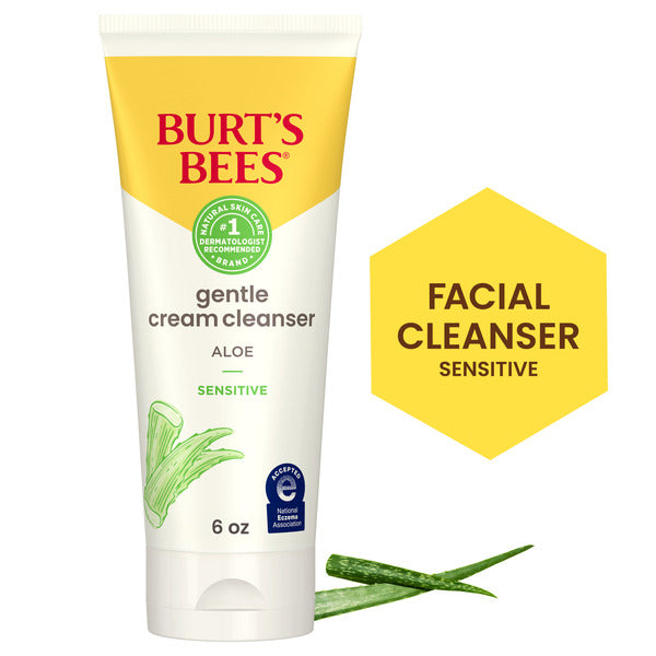 Burt's Bees Gentle Cream Cleanser with Aloe for Sensitive Skin, 98.9% Natural Origin