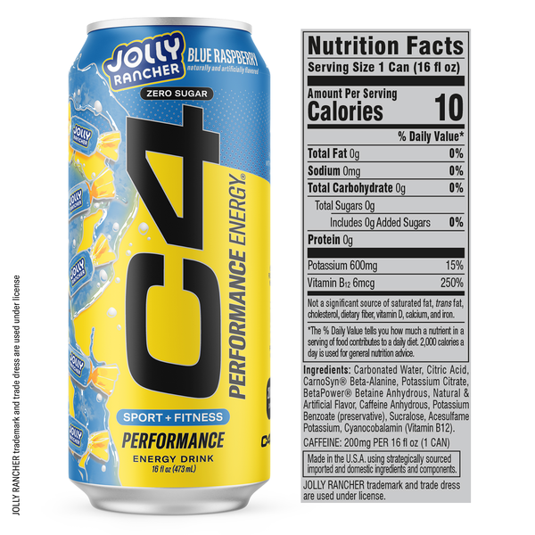 C4 Energy Jolly Rancher Blue Raspberry Performance Energy Drink