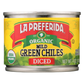 La Preferida Organic Mild Diced Green Chiles, Roasted & Peeled