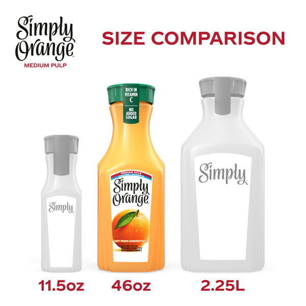 Simply Medium Pulp Orange Juice with Calcium and Vitamin D Bottle