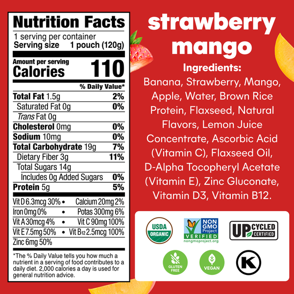 NOKA Superfood Smoothies, Strawberry Mango 4pack