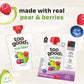 Too Good & Co. Pear Berry Yogurt-Cultured Ultra-Filtered Milk Pouches, Portable Kids Snacks Made with Real Fruit, 3.5 oz, 4 Count