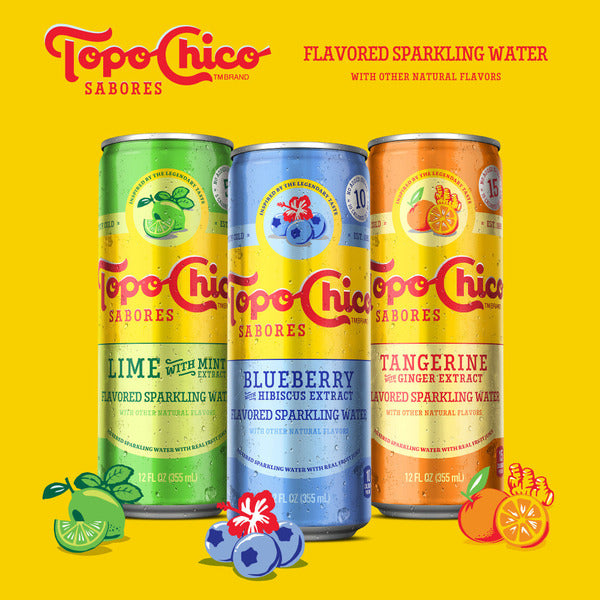 Topo Chico Sabores Blueberry with Hibiscus Extract Sparkling Water Cans