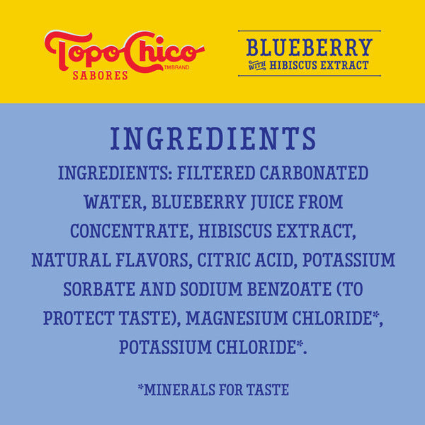 Topo Chico Sabores Blueberry with Hibiscus Extract Sparkling Water Cans