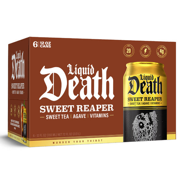 Liquid Death Iced Black Tea, Sweet Reaper