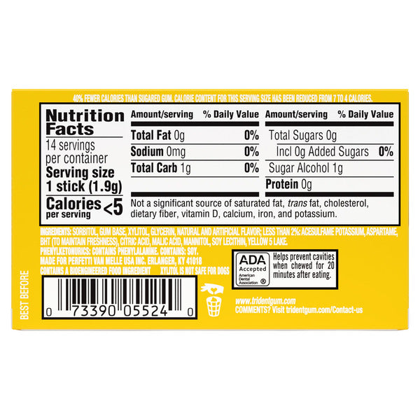 Trident Pineapple Twist Sugar Free Gum