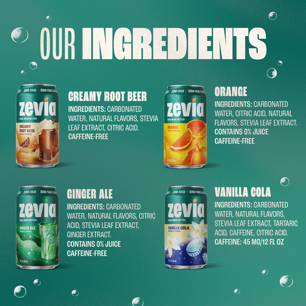 Zevia Zero Sugar Soda Variety 12 Pack (12-12oz Cans)