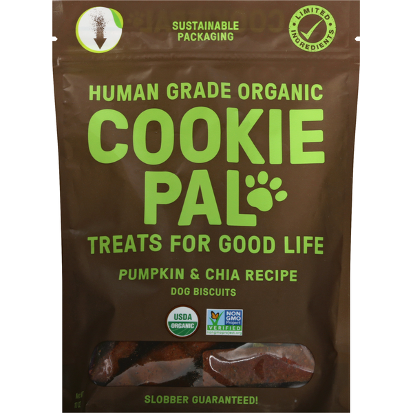COOKIEPAL Dog Biscuits, Human Grade Organic, Pumpkin & Chia Recipe