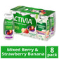 Activia ZERO 0g Added Sugar Strawberry Banana and Mixed Berry Probiotic Dailies, Low Fat Probiotic Yogurt Drinks With 0g Added Sugar to Help Support Gut Health, 3.1 fl oz, 8 Count
