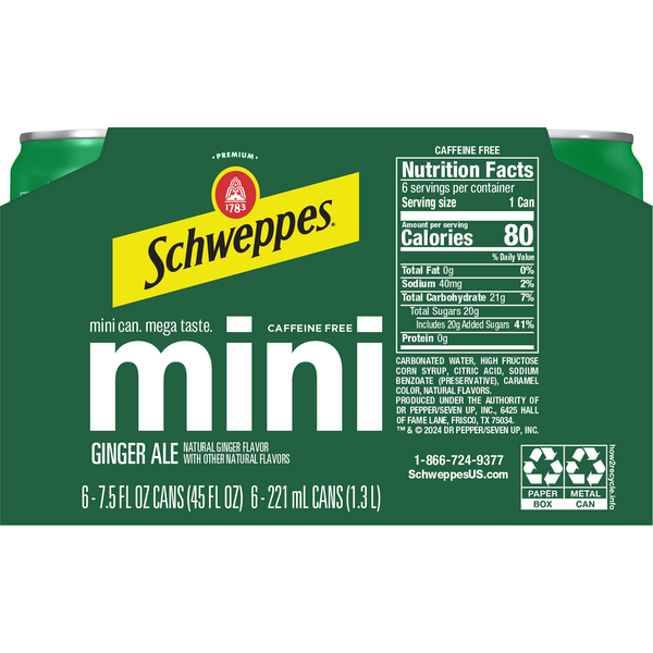 Schweppes Caffeine Free Mini Ginger Ale