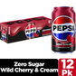 Pepsi Zero Sugar Soda Wild Cherry & Cream 12 Fl Oz, 12 Count