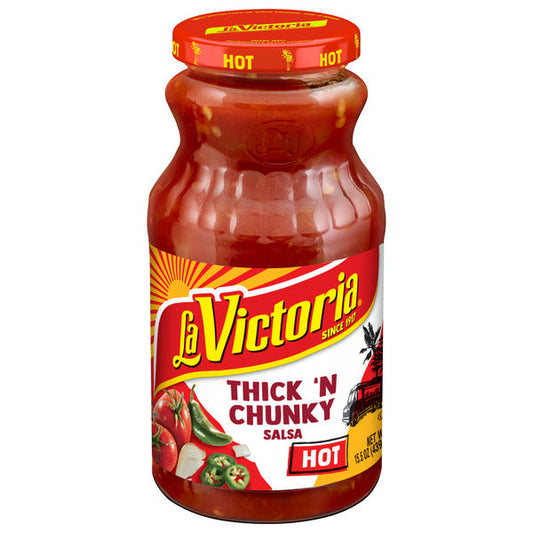 LA VICTORIA Thick & Chunky Hot Salsa, 15.5 OZ