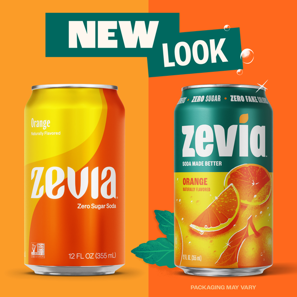 Zevia Soda, Zero Sugar, Orange
