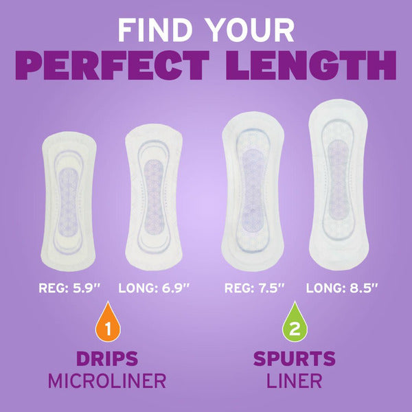 Poise Daily Incontinence Liners, 2 Drop Very Light Absorbency, Long