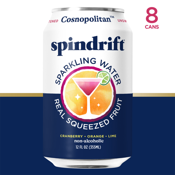 Spindrift Unsweetened Non-Alcoholic Cosnopolitan Sparkling Water