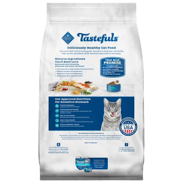 Blue Buffalo Tastefuls Sensitive Stomach Natural Adult Dry Cat Food, Chicken