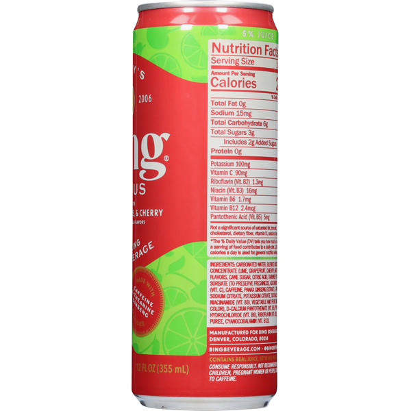 Petey's BING Juice Beverage, Citrus, Energizing