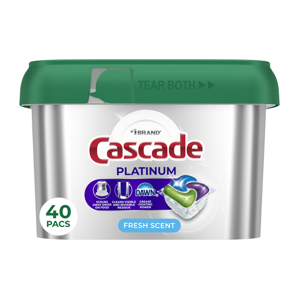 Cascade Platinum Dishwasher Pods, Fresh